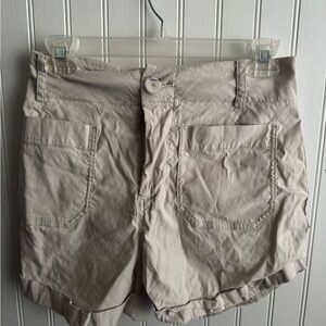 Anthropologie Cream Buttoned Shorts
